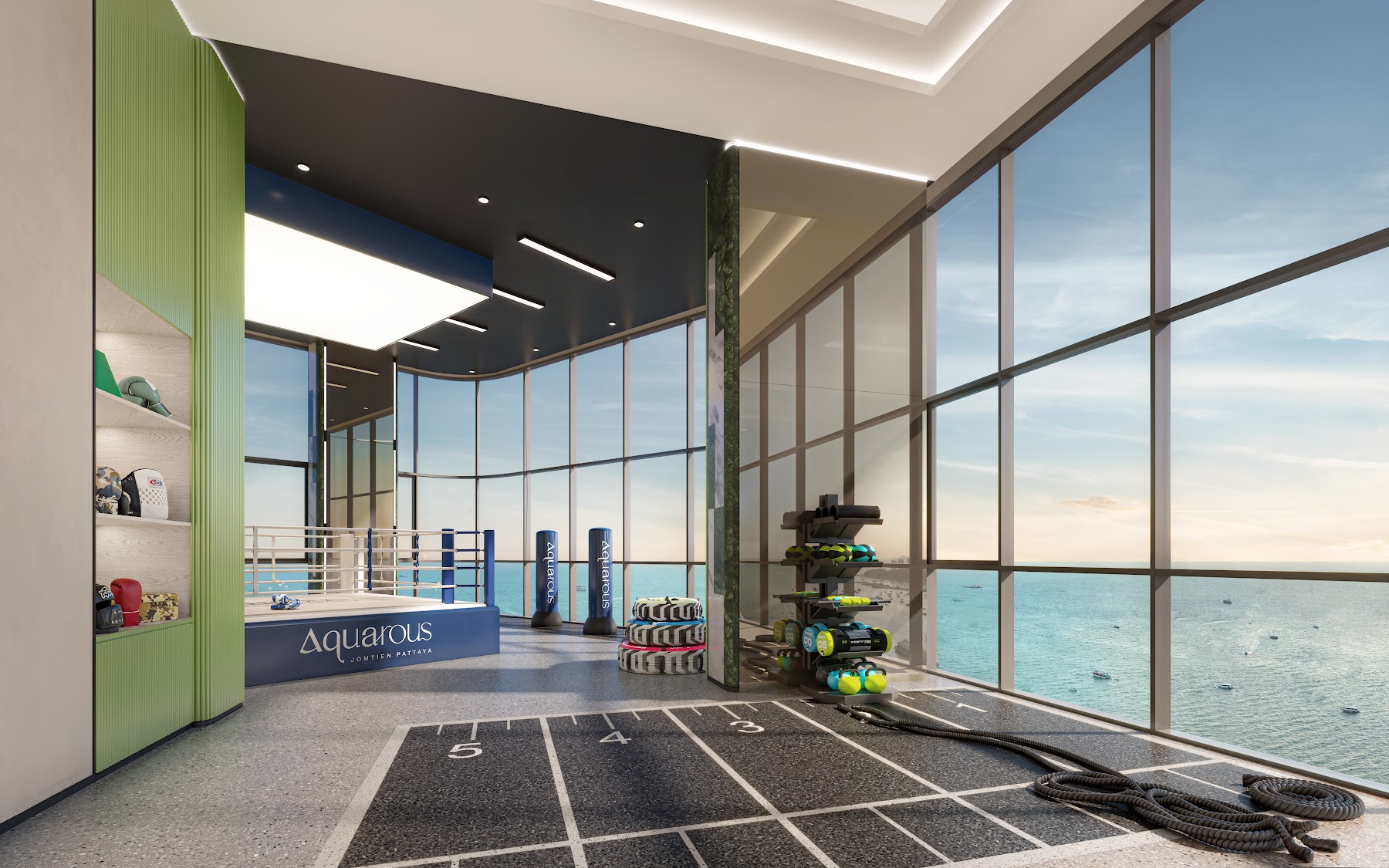 Developer visualization of the Aquarous Jomtien fitness facilities